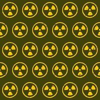 OLIVE VECTOR SEAMLESS PATTERN WITH YELLOW RADIATION SYMBOL