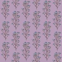 LIGHT LILAC VECTOR SEAMLESS BACKGROUND WITH LIGHT BLUE WILDFLOWERS OF TATAR MOLOKAN