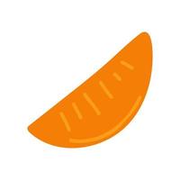 rebanada de fruta de caqui dibujada a mano. , minimalismo. pegatina de icono aislado vector