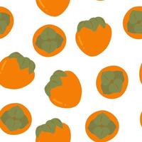 persimmon seamless pattern hand drawn. , minimalism. wallpaper, background textile wrapping paper fruit vector