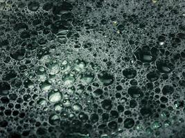 Close-up view of washing liquid bubbles photo