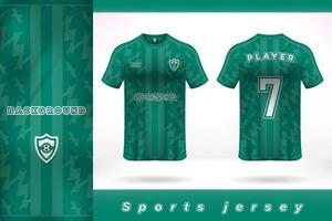 Green color sports jersey template design vector