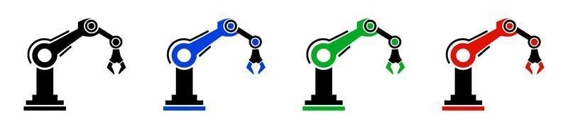 Robotic hand manipulator silhouette symbol icon. vector