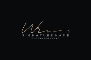 Initial WR Letter Signature Logo Template elegant design logo Sign Symbol template vector icon