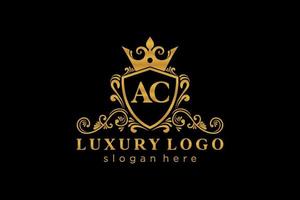 Initial AC Letter Royal Luxury Logo template in vector art for Restaurant, Royalty, Boutique, Cafe, Hotel, Heraldic, Jewelry, Fashion and other vector illustration.