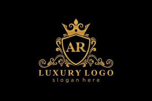 Initial AR Letter Royal Luxury Logo template in vector art for Restaurant, Royalty, Boutique, Cafe, Hotel, Heraldic, Jewelry, Fashion and other vector illustration.