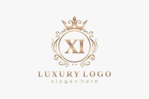 Initial XI Letter Royal Luxury Logo template in vector art for Restaurant, Royalty, Boutique, Cafe, Hotel, Heraldic, Jewelry, Fashion and other vector illustration.