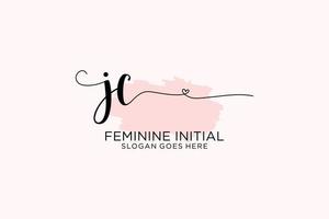 Initial JC beauty monogram and elegant logo design handwriting logo of initial signature, wedding, fashion, floral and botanical with creative template. vector