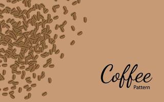 Coffee bean pattern background vector