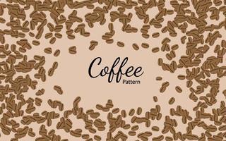 Coffee bean pattern background vector
