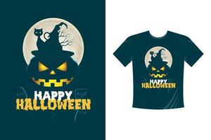 plantilla de camiseta de fiesta de noche de halloween, feliz halloween vector