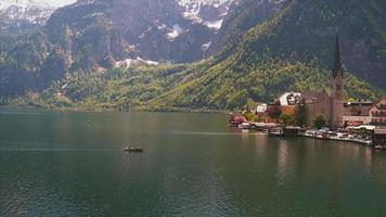 Beautiful view of Hallstatt Lake in Austria video