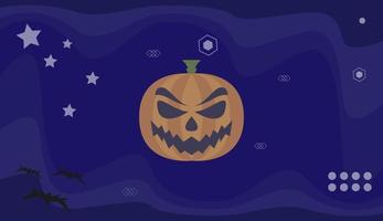 Spooky background with pumpkin face concept vector