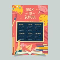 Back to school time table template vector