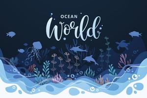 Landscape of oceans underwater world illustration vector