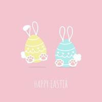 happy easter festival with animal pet bunny rabbit and egg, pastel color, flat vector illustration cartoon character