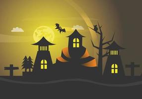 fondo y elementos de halloween vector