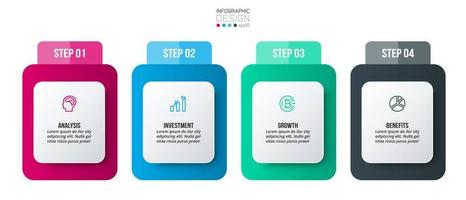 Infographic template business concept with step. vector