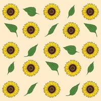 Sunflower Seamless Pattern vector