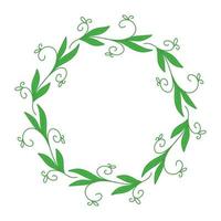 Doodle hand drawn branch wreath frame vector illustration