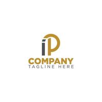 IP letter modern vector logo icon template design