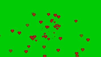 splash of red love animation on green screen video