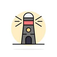 Lighthouse Building Navigation House Abstract Circle Background Flat color Icon vector