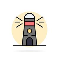 Lighthouse Building Navigation House Abstract Circle Background Flat color Icon vector