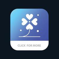 Clover Four Ireland Irish Lucky Mobile App Button Android and IOS Glyph Version vector