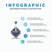 arcade. game. gaming. joystick. stick Infographics Template for Website and Presentation. GLyph Gray icon with Blue infographic style vector illustration.