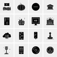 16 iconos universales de negocios vector ilustración de icono creativo para usar en proyectos relacionados con la web y dispositivos móviles