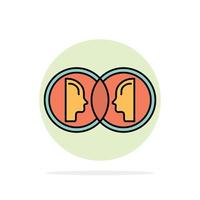 Coin Face Dual Duplicate Man Abstract Circle Background Flat color Icon vector