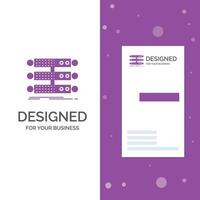 Business Logo for server. structure. rack. database. data. Vertical Purple Business .Visiting Card template. Creative background vector illustration