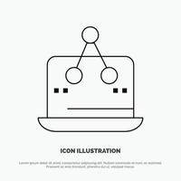 Cross Digital Marketing Measurement Platform Line Icon Vector