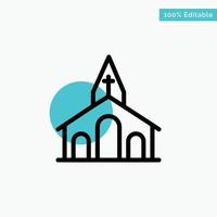 Church Celebration Christian Cross Easter turquoise highlight circle point Vector icon