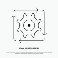 Workflow Automation Development Flow Operation Line Icon Vector