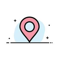 Location Marker Pin  Business Flat Line Filled Icon Vector Banner Template