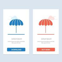 Beach Umbrella Weather Wet  Blue and Red Download and Buy Now web Widget Card Template vector