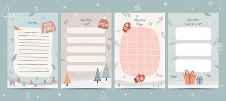 Set of Winter Holiday Planner vector