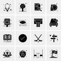 16 iconos de negocios universales vector ilustración de icono creativo para usar en proyectos relacionados con la web y dispositivos móviles