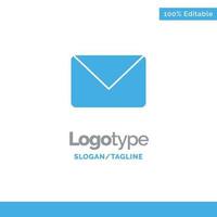 twitter mail sms chat plantilla de logotipo sólido azul lugar para eslogan vector