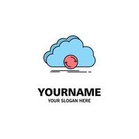 cloud syncing sync data synchronization Flat Color Icon Vector
