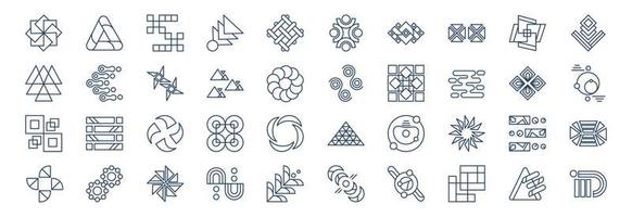 colección de íconos relacionados con formas abstractas, incluidos íconos como patrón, geométrico, formas y más. ilustraciones vectoriales, conjunto perfecto de píxeles vector