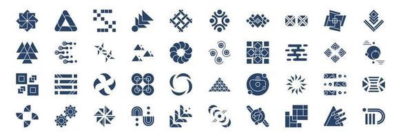 Collection of icons related to Abstract Shapes, including icons like Pattern, geometric, shapes,  and more. vector illustrations, Pixel Perfect set
