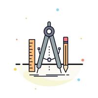 Build design geometry math tool Flat Color Icon Vector