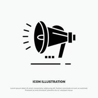 Speaker Loudspeaker Voice Announcement solid Glyph Icon vector