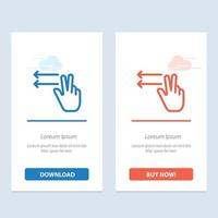 Fingers Gesture Lefts  Blue and Red Download and Buy Now web Widget Card Template vector