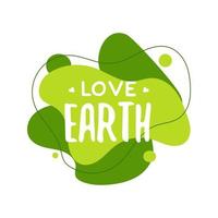 Happy Earth Day abstract graphic liquid organic elements. Dynamical fluid shapes. Isolated green banners with flowing lines. Template for the design of a logo, flyer or presentation, Love Earth. vector