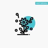 Flower Love Heart Wedding turquoise highlight circle point Vector icon