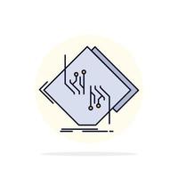 Board chip circuit network electronic Flat Color Icon Vector